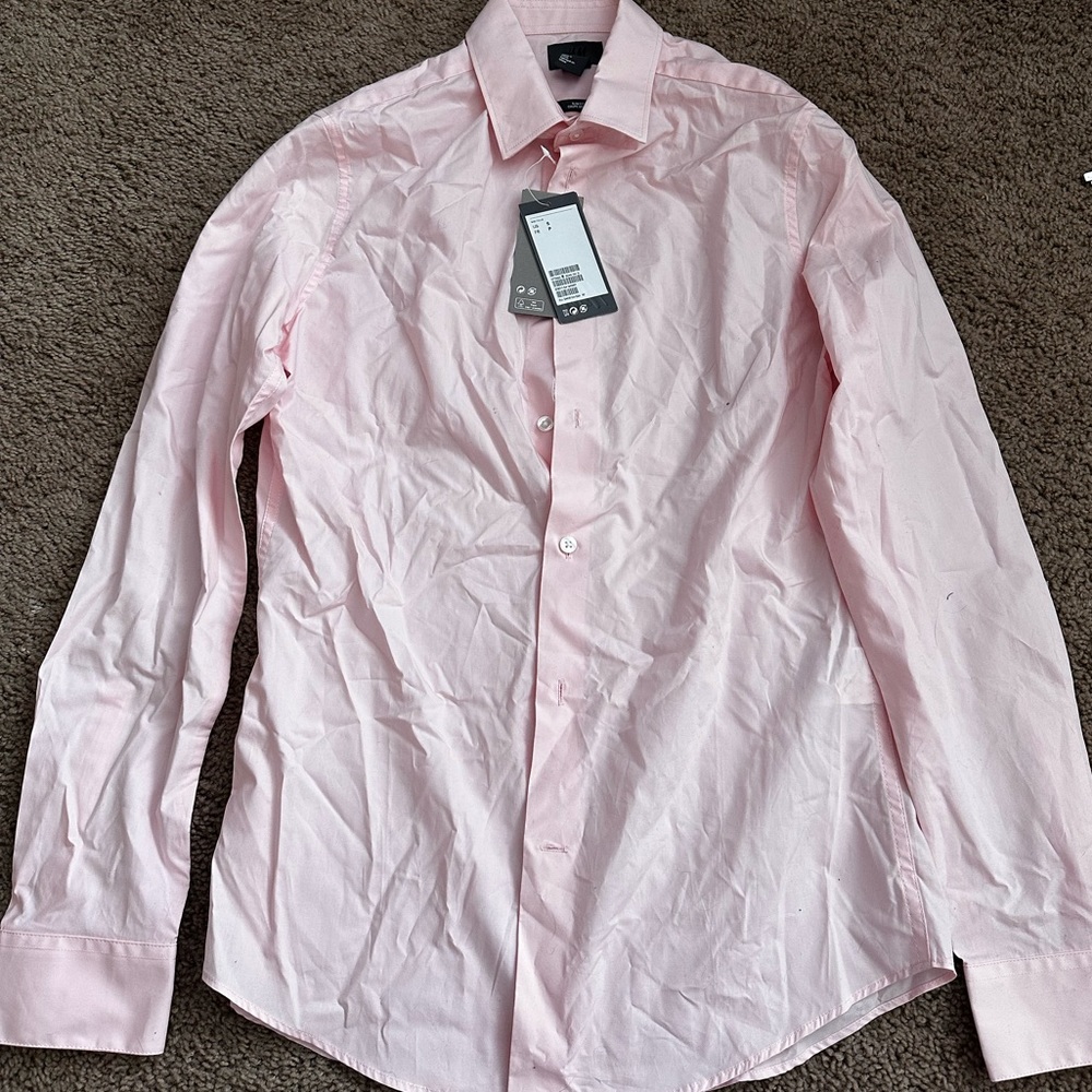 HM slim fit pink men’s shirt tags on